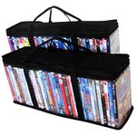 DVD Storage Organizer - Classic Set Of 2 Storage Bags With Room For 40 DVDs Each For A Total Of 80