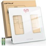 LOFTILLA Bathroom Scale for Body Weight, Highly Accurate Weight Scale for Home Used, Digital Scale with Sturdy Tempered Glass, Bathroom Scales for Weight with Bright LED Display, 400lb