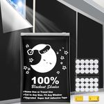 Portable Blackout Curtains, (40" x 57") Blackout Shades, 100% Portable Blackout Blinds for Any Window with 15 Pair Hook & Loop Tabs Stick-on, Temporary Blackout Shades for Baby/Travelers/Bedroom