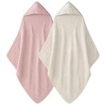 Unnivoll Hooded Baby Towels for Newborn Apricot and Pink