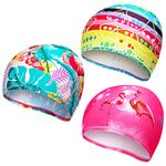 3 Pcs Kids Swimming Caps Swimming Hat for Boys Fabric Swim Caps Comfortable Bathing Caps for Child Girls (Novel Style)