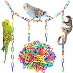 200 Pieces Plastic C-Clip Hooks Chain Links, Interchangeable Rainbow C-Links for Classroom Playroom Learning Toys, Small Pet Rat Parrot Bird Toy Cage (200pcs)