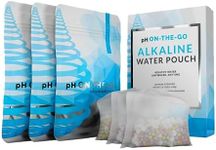 pH On-The-Go Portable Water Filter - Alkaline Water Pouch Filter for Water Bottles, Jugs, Pitchers, Container - High pH Water Alkalizer for Pure Drinking Water - 98 litres / 26 Gallons (3-Pack)