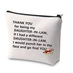 New Daughter-in-Law Gifts Funny Future Daughter in Law Cosmetic Bag Thank You for Being My Daughter-in-Law Wedding Gift Makeup Bag for Bride from Mother in Law