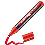 edding 330 permanent marker - red - 1 pen - chisel nib 1-5 mm - waterproof, quick-drying, smear-proof pens - for cardboard, plastic, glass, wood, metal and fabric