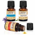 Pure Source India Aroma Essential Oil No Chemicle, Therapic Grade (Lavender, Jasmine, Rose) 10 ML Each. (3 Oil Pack)