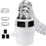 Upgraded Version - VIWINVELA 3 IN 1 Indoor Dryer Vent Kit with Silver Dryer Vent Hose - Dryer Lint Catcher Water Filter Bucket - Dryer Lint Trap for Electric Dryer