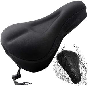 ASIRYVA Black Bike Seat Cushion, Gel Bike Seat Cover with a Bike Waterproof Seat Cover, Extra Soft and Comfortable Bike Seat Cover Waterproof, for Indoor and Outdoor Bike Saddle Covers & Cushions