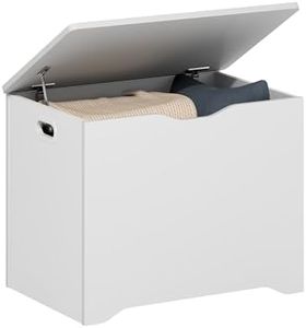 Furinno BASIC Storage Chest, Collapsible Storage Organizers with Lids, Storage Bin Box, for Playroom, Entryway, Living Room, White