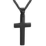 PROSTEEL Black Cross Necklace Antique Crucifix Pendant with Stainless Steel Chain Religious Jewelry Gifts Valentines Day