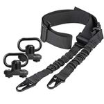 KEENZO M-lok QD Sling Mount Swivel R-ifle Sling with 360 Degree Rotation +Two Points Rifle Sling, Length Adjustable Traditional Sling with Leather Hooks for Outdoor Sports