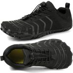 MIFAWA Barefoot Shoes Men Women Minimalist Shoes Zero Drop Workout Cross-Trainer Hiking Water Wide Toe Box Hike Footwear Grounded for Women Black