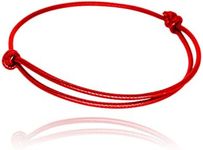 DOLLRINBOY Red/Black String Charm Bracelets|Anklet for Women Men Teen Girls Boys Handmade Bohemian Braided Wax Rope Adjustable Bracelet Couple Friendship Jewelry1/2/6Pcs, Small, Plastic, no gemstone