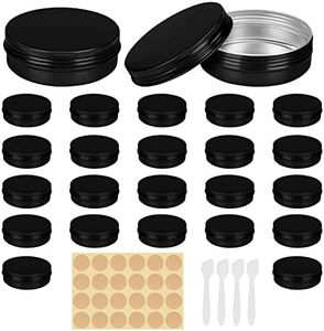 BELLE VOUS Petite Boite Metal Ronde en Aluminium (Lot de 24) - 60 ml Petit Pot Noir avec Couvercle Vissé - Pour Voyage, Cosmétiques, Bonbons, DIY, Baume à Lèvres et Échantillons