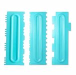 RKPM HOMES Plastic Saw Tooth Cake Scraper Set, Decorating Comb & Icing Smoother Tool Scraper, DIY Icing Decorating Spatula Decorating Mousse Butter Cream (Blue Scraper 3 Pcs)