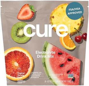 Cure Hydration | Plant-Based Electrolyte Drink Mix | No Added Sugar | FSA & HSA | Non-GMO | Vegan | 28ct - Tropical Variety Pack