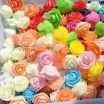 Happy Customise 50 Pcs Artificial Rose Fowers (Multicolor) Artificial Flowers for Water Decoration Urli Aquarium Fountain Home Decor Office Pooja Room Wedding Birthday