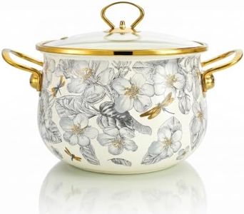 Wfyxenod Vintage Blossoms Enamel Cooking Pot,for Mother's Day, Wedding