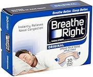 Breathe Right Nasal Strips, Stop Snoring Aids for Men & Women, Small/Medium Anti Snore Strips, Original Tan, 30 Strips