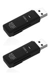 CFIKTE USB Card Reader，2 in 1 USB 3.0 HighSpeed Memory Card Reader Adapter for Micro SD, Micro SDHC, Micro SDXC, TF, SD Card, SDHC, SDXC, Dual Slots Hub,Up to 5Gbps Write and Read Speed (2 Pack)