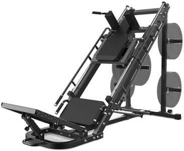 Leg Press Hack Squat Machine Combo, 2 in 1 Leg Press Machine for Home Gym with Linear Bearing, Leg Press Machine with Calf Block and 4 Weight Plate Storage Holders for Full Lower Body Workout, Black