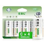 EBL Rechargeable C Batteries, 5000m