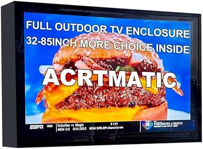 acrtmatic 50-55 inch Weatherproof Outdoor TV Cover with lock, Hard Cover and Durable, Clear Dust-proof Television Enclosure for Outside(Left Door), Full Motion TV Wall Mount and 2 Cooling Fans Include