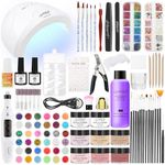 SPTHTHHPY Acrylic Nail Kit with Electric Nail Drill and Nail Lamp,U V Nail Dryer Light Manicure Pen Polishing Tools,False Nail Tips Starter Set Supplies for Beginner with Everything