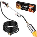 Propane Torch Weed Burner,Heavy Duty Blow Torch,High Output 1,200,000 BTU,Flamethrower with Turbo Trigger Push Button Igniter and 10 FT Hose for Roof Asphalt,Ice Snow,Road Marking,Charcoal