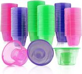 MATANA 150 Neon Plastic 3.75oz Party Bomb Shot Glasses with 1oz Inner Shot Cups - Sturdy & Reusable