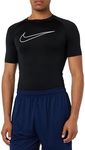 Nike Men's Pro Dri-Fit Tight-Fit Long-Sleeve Top, Black/White, Large