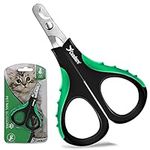 CANDURE Cat Nail Clippers Stainless Steel Cat Claw Trimmers for Rabbits,Guinea Pigs, Birds, Puppies, Kittens and Small Animals- Pet Nail Clipper for Professional and Home Use 3.5" (Green)