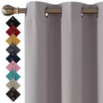 Thermal Insulated Blackout Ring Top Eyelet Curtains for Bedroom windows 2 Panels (90 x 54 Inch, Silver Grey)