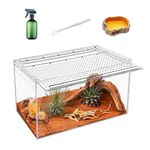 KAKOOTI Reptile Terrarium kit,14"X6.5"X8.5" Reptile Breeding Box, Magnetic Acrylic Enclosure，for Snake, Tarantula，Hermit Crab，Jumping Spider，Iguana，Leopard Gecko，Bearded Dragon, Insect, Mantis