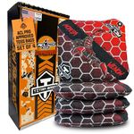 Titan Bags Venom Cornhole Bags - ACL PRO Approved Cornhole Bean Bags for Tournaments, Versatile & Durable Regulation Cornhole Bags Ideal for Indoor/Outdoor Toss Games - Honeycomb, Death Red (4 Pack)