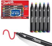 Sharpie Creative Markers, Water-Based Acrylic Markers, Bullet Tip, Assorted Colors, 5 Count, Ideal for Paper, Metal, Wood, Ceramic, and Canvas