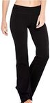 Houmous S-XXXL 29''31''33''35'' Inseam Women's Cotton Bootcut Pants Inner Pocket(Regular-33 Inseam-Black, Medium)