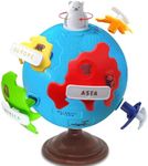 Twivah Spinning Globe for Children–Interactive Geography Learning Toy for Kid 3+, 8" Educational Puzzle Globe with 6 Continent & 12 Animial | STEM Geography Game for Kids 4-8, Preschool Birthday Gift