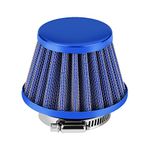 Motorcycle Air Intake Filter Kit, Universal 125cc Pit Bike Air Filter 38mm Motorcycle Clamp-on Air Intake Filter Kit for Off-road Motorcycle ATV Quad Dirt Pit Bike (Blue)