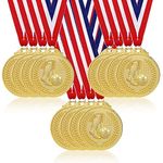 Medals for Children: 12 Pcs 5cm Gold Football Medals for Children, Sports Day Gold Medals for Kids Adults, Gold Medals for Kids Adults Sports Day Prizes, Gymnastics Competitions, Party Favours (Gold)