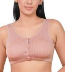 Jalodari Women's Cotton New Moms Front Padded Open Feeding Bra Maternity Baby Nursing Plus Size (in, Alpha, 5XL, Plus, Peach)