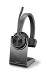 Poly - Voyager 4310 UC Wireless Headset + Charge Stand (Plantronics) - Single-Ear Headset- Connect to PC/Mac via USB-A Bluetooth Adapter, Cell Phone via Bluetooth-Works w/ Teams (Certified), Zoom&More