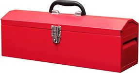 BIG RED TB101 Torin 19" Hip Roof Style Portable Steel Tool Box with Metal Latch Closure and Removable Storage Tray, Red