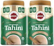 Baron's USDA Organic Tahini Pure Sesame Paste | 2 x 16 oz Jars | Rich Creamy Spread for Hummus, Dips, Sauces | Kosher, Vegan, Keto friendly, Non-GMO, Gluten-Free, No Peanuts | Ground Seeds Tahina