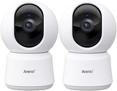ARENTI 360° View 4MP Indoor Security Camera 2PC, 5G&2.4G WiFi Baby Monitor, Pet Camera with Phone App, Motion Tracking, Sound Detection, Night Vision,Two-Way Audio, Works with Alexa (P2Q)