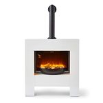 Black & Decker BXFH45010GB Fireplace Suite & Chimney 1.8KW, Weekly Timer and Remote White