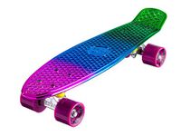 Ridge Skateboards Rainbow Neochrome 27" Mini Cruiser Complete Nickel board - UK Manufactured - Metallic Fades