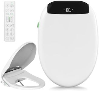 Tadashi Elongated Toilet Seat Bidet, Smart Electric Bidet with Remote Control, Bidets Attachment with Dryer, Warm Water Cleaning and Heated Seat