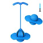 Super-Life Pogo Jumper with Handle and Ball Pump, High Jump Toy Bounce Jump Trick Board Safe and Fun Pogo Stick for Kids Boys Girls and Adults (Blue)