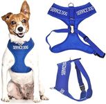 SERVICE DOG (Do Not Disturb/Dog Is Working) Blue Colour Coded Non-Pull Front and Back D Ring Padded and Waterproof Vest Dog Harness PREVENTS Accidents By Warning Others Of Your Dog In Advance (S)